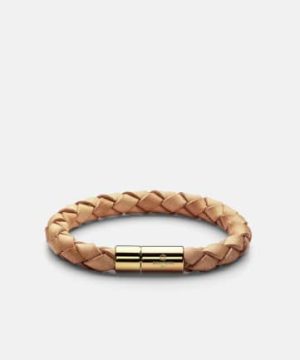 Signature Bracelet in Natural and Gold (Large)