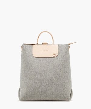 Bedford Backpack Granite Felt, Natural Leather Big/Large