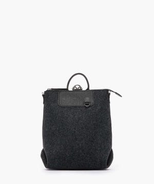 Bedford Backpack Mini Charcoal Felt/Black Leather