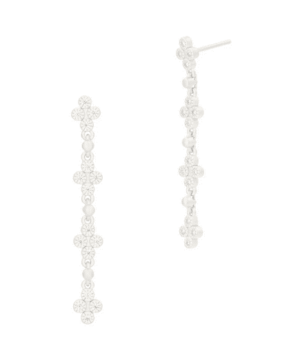 Visionary Fusion Linear Drop Earrings Silver