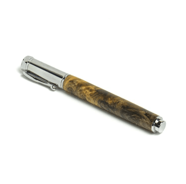 Buckeye Burl Chrome Rollerball Pen CarefulPeach Boutique