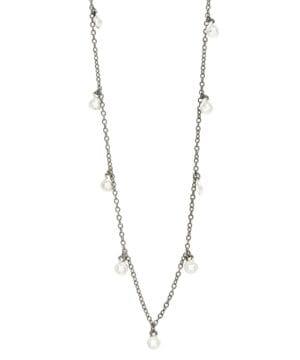 Bezel Droplet Strand Necklace