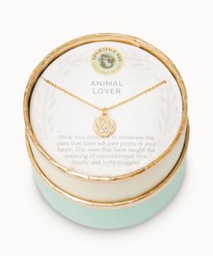 Animal Lover Pawprint Gold Necklace