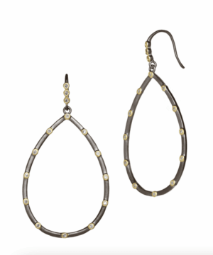 Bezel Teardrop Earrings