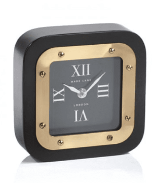 Table Clock - Black w/Gold