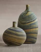 Lucca Marbleized Glass Vase - Round