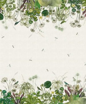 Nenuphars Parchemin Tablecloth 61” x 61” 50% Cotton/ 50% Linen