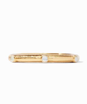 Catalina Hinge Bangle Gold Iridescent Clear Crystal