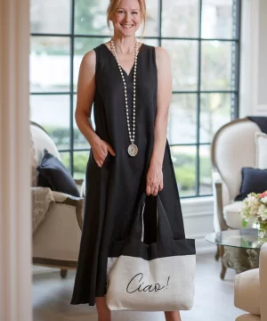 Katherine Dress - Black Summer Linen - Small
