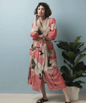 Heron Robe with Tie,