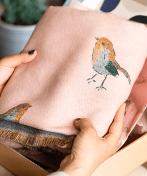 Cashmere Blend Pink Robin Scarf