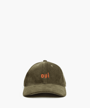 Oui Olive Corduroy Baseball Hat