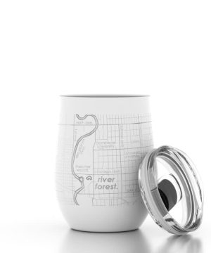 River Forest Map Insulated Wine Tumbler