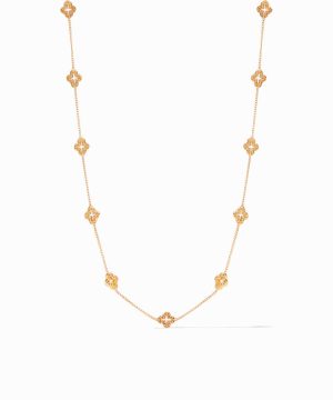 Florentine Demi Delicate Station Necklace Gold