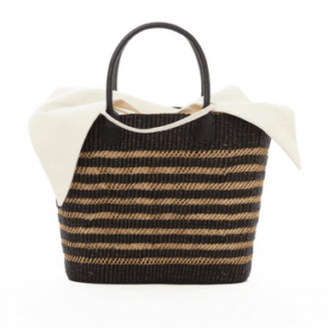 CLAIRE Natural/Black Straw Bag