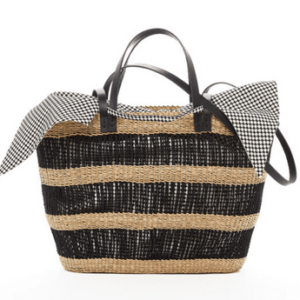 MARC Natural/ Black Straw Bag