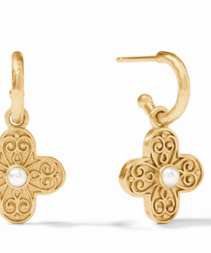 Corinth Hoop & Charm Earring w/Pearl