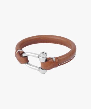 Ecuestre Silver Plated Leather Bracelet S