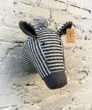 Zebra Head Wall Decor, Grey & White