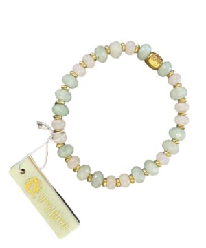 Stone Stretch Bracelet 10mm Sea Foam/White