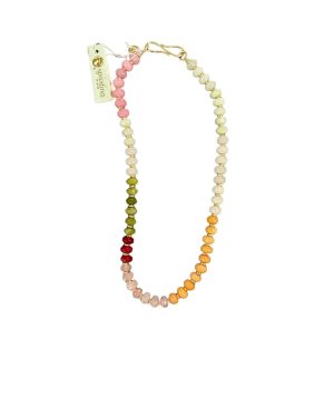 Sawyer Stone Necklace 17" Pink/Green