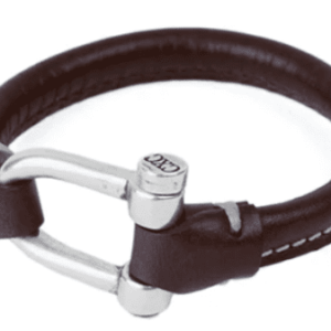 Dark Brown Leather with Silver Clasp Bracelet