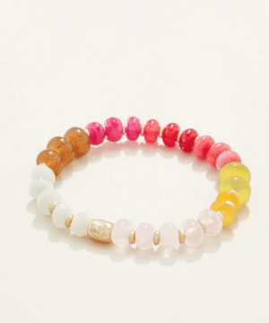 Stone Stretch Bracelet 10mm Warm Multi