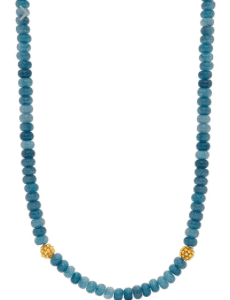 Berry Single Strand Necklace in Ocean Jade - 16"