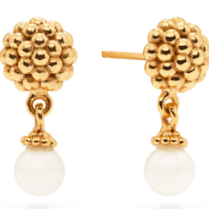 Berry Drop Stud Earrings Pearl