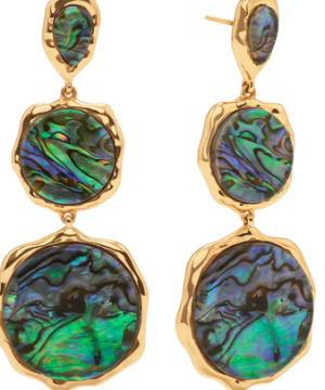 Aurora Triple Drop Post Earrings Abalone