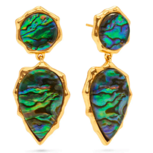 Aurora Double Drop Post Earrings Abalone