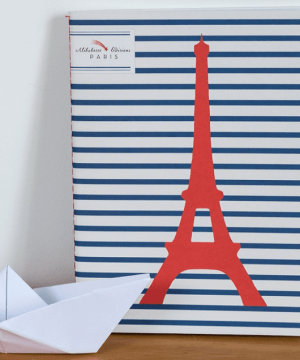 Paris Matelot Eiffel Tower Striped Notebook