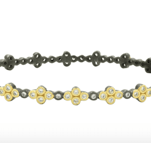 Clover Station Hinge Bangle Black & Gold