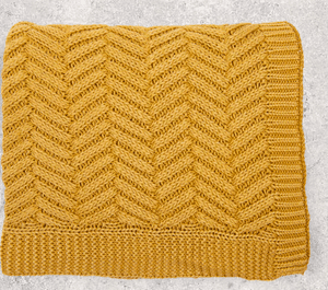 Washed Chevron Yellow Knit Throw 50'' x 60''