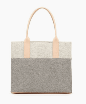 Jaunt Midi  Merino Wool Felt Tote Granite /Tan