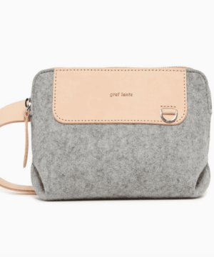 Bedford Wool Felt Belt Bag in Granite/Natural