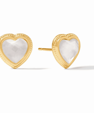 Heart Stud Iridescent Clear Crystal