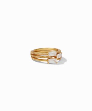 Windsor Trio Ring Gold Cubic Zarconia Size- 6