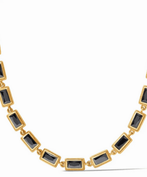 Baguette Tennis Necklace, Obsidian Black