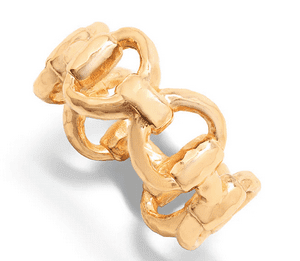 Equestrian Snaffle Bit Gold Ring Size 7