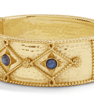 Victoria Hinged Gold/Blue Labradorite Bangle