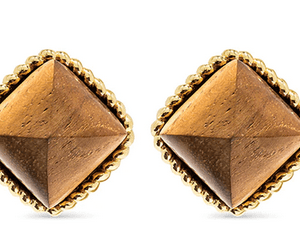 Blandine Stud Teak Earrings