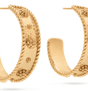 Berry Hoop Earrings in Hammered Gold