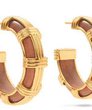 Gaia Cage Hoop Teak Earrings