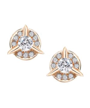 Cycles Sans Dainty Stud Earrings w/Diamond Centers