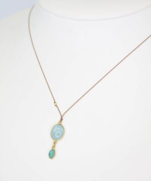 Aquamarine & Emerald 18kt Necklace