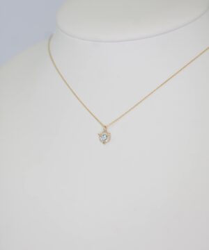 Very Dainty Aquamarine and Diamonds Cycles Pendant