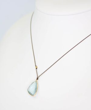 Aquamarine 14kt Bezel Necklace