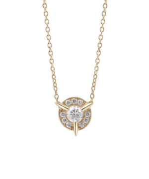 Very Dainty 14k & Diamonds Cycles Pendant