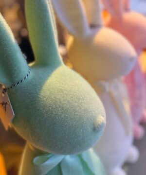 Flocked Pastel Button Nose Bunny, Lg, 27"